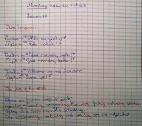 Anglais lesson 1