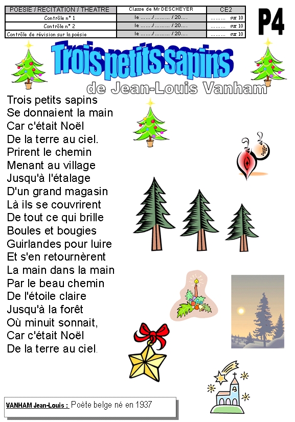 P4 Trois Petits Sapins De Jean Louis Vanham Le Blog De Misterdi Ce2